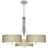 Eggplant Faux Silk 36wide Triple Shade Pendant