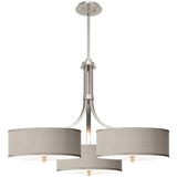 Eggplant Faux Silk 36wide Triple Shade Pendant