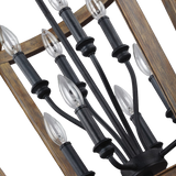 Feiss F3040 8wow Lorenz 8 Light Chandelier In Weathered Oak Wood