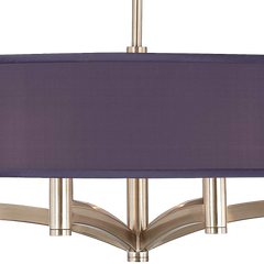 Orange Faux Silk Ava 6 Light Bronze Pendant Chandelier