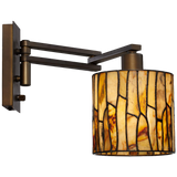 Robert Louis Tiffany Speckled Plug In Swing Arm Wall Lamp