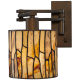 Robert Louis Tiffany Speckled Plug In Swing Arm Wall Lamp