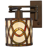 Robert Louis Tiffany Speckled Plug In Swing Arm Wall Lamp