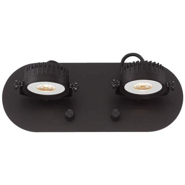 Spotlight Plug In Led Brown Two Head Wall Lamp