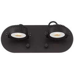 Spotlight Plug In Led Brown Two Head Wall Lamp