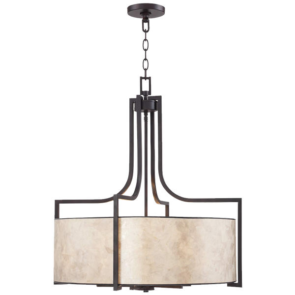 Wilson English Bronze 26wide Mica Shade Pendant Light