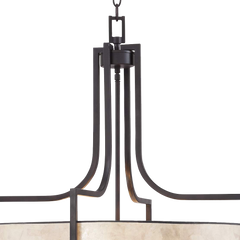 Wilson English Bronze 26wide Mica Shade Pendant Light