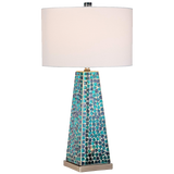 Possini Euro Design Lorin Mosaic Tile Nightlight Table Lamp